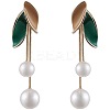 Alloy Enamel & Plastic Pearl Stud Dangle Earrings WG48C65-02-3