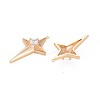 Brass Micro Pave Clear Cubic Zirconia Pendants KK-S364-102G-2