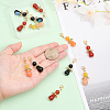 CHGCRAFT 12Pcs 3 Styles Natural Agate Alloy Pendant Decorations HJEW-CA0001-31-3