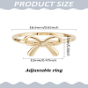 1Pc Bowknot Brass Finger Rings for Women RJEW-LP0010-05-2