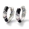 Brass Micro Pave Cubic Zirconia Hoop Earrings EJEW-L269-113P-2