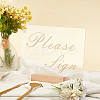4Pcs 2 Styles Rectangle Beechwood Name Card Holder ODIS-OC0001-39-5