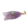 Natural Amethyst & Synthetic Turquoise Carved Pendants G-Z084-01G-08-2
