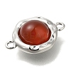 Natural Carnelian(Dyed & Heated) Flat Round Links Connector Charms KK-K388-04P-2