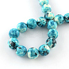 Dyed Natural Ocean White Jade Round Bead Strands G-R295-8mm-04-2