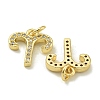 Rack Plating Brass Micro Pave Cubic Zirconia Pendants KK-K386-02G-G-2
