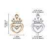10Pcs 2 Colors Alloy Rhinestone Pendants ALRI-YW0001-28-3
