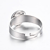 Tarnish Resistant Adjustable 304 Stainless Steel Finger Rings Components STAS-G187-01P-8mm-2