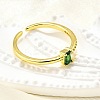 Brass Micro Pave Cubic Zirconia Cuff Rings for Women RJEW-H247-19G-01-2