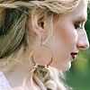 3 Pairs 3 Style Bohemia Glass & Acrylic Beaded Circle Ring Dangle Earrings EJEW-AN0002-95-4