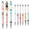 6Pcs 6 Styles Printed Plastic Ball-Point Pen AJEW-TA0001-82-1