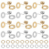 40Pcs 2 Colors Donut Shape 304 Stainless Steel Stud Earring Findings DIY-SC0023-56-1