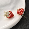 Brass Micro Pave Clear Cubic Zirconia Stud Earrings EJEW-G430-01G-3