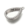 Rack Plating Brass Micro Pave Clear Cubic Zirconia Pendant Cabochon Settings KK-NH0001-16P-2