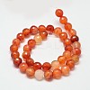 Round Faceted Natural Red Agate Bead Strands G-M257-10mm-27-2