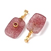 Natural Strawberry Quartz Pendants G-P628-01G-09-2