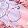Butterfly Alloy Acrylic Charm Bracelets BJEW-JB10487-02-2