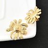 304 Stainless Steel Flower Stud Earrings EJEW-P312-03A-G-2