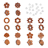 20Pcs 10 Style Walnut Wood Stud Earring Findings MAK-PH0004-32-1