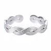 Non-Tarnish 304 Stainless Steel Twist Wrap Open Cuff Ring for Women RJEW-T023-07P-1