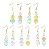 Dyed Natural Selenite Beaded Dangle Earrings for Women EJEW-JE06049-1