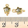 Brass Pave Cubic Zirconia Star Connector Charms KK-P348-08G-02-3