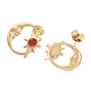 304 Stainless Steel Moon Stud Earrings EJEW-I314-01C-2