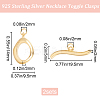 1Pc 925 Sterling Silver Toggle Clasps STER-BBC0007-51G-2