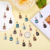 30Pcs 5 Colors Rack Plating Golden Tone Alloy Pendants ENAM-SZ0004-06-4