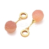 Natural Amethyst & Brass European Dangle Charms GG-D002-15G-02-2