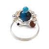 Planet Natural Tiger Eye Finger Rings RJEW-TA00165-04-4