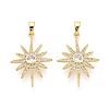 Brass Micro Pave Clear Cubic Zirconia Pendants KK-T075-81G-1
