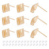 10Pcs Rhombus Brass Stud Earring Findings KK-AR0004-04-1