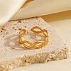 304 Stainless Steel Criss Cross Open Cuff Rings LS-RJEW-M072-14G-1
