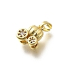 Brass Micro Pave Cubic Zirconia Charms KK-P295-23G-2