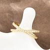 Brass Micro Pave Cubic Zirconia Finger Rings RJEW-D340-01G-03-4