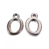 Gunmetal Plated Alloy Letter Pendants PALLOY-J718-01B-O-1