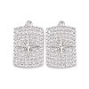 Brass Micro Pave Clear Cubic Zirconia Pendants KK-E068-VC470-3
