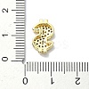 Rack Plating Brass Micro Pave Clear Cubic Zirconia Dollar Sign Multi-Strand Links KK-B084-22G-3