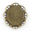 Alloy Oval Mirror Big Pendants PALLOY-R068-31AB-NR-3