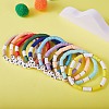 10Pcs 10 Style Encourage Word Polymer Clay Heishi Surfer Stretch Bracelets Set with Heart BJEW-SW00041-6