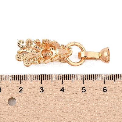 Brass Micro Pave Cubic Zirconia Fold Over Clasps KK-L223-003G-1