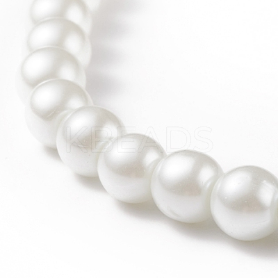 Glass Pearl Round Beaded Necklace for Men Women NJEW-JN03923-01-1