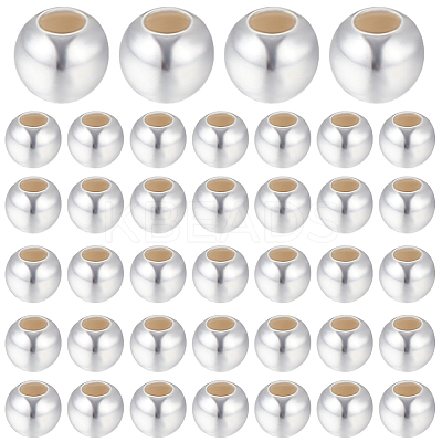 Round 925 Sterling Silver Beads STER-BBC0005-39B-1