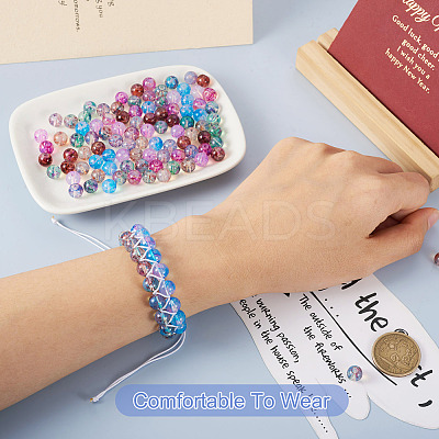 240Pcs 8 Colors Transparent Baking Paint Glass Beads GLAA-TA0001-18-1