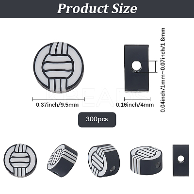 300Pcs Handmade Polymer Clay Beads CLAY-PA0001-31B-1