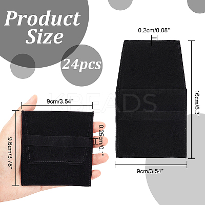 Velvet Jewelry Flap Pouches ABAG-WH0038-43F-1