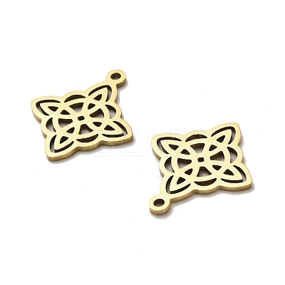 201 Stainless Steel Rhombus Pendants STAS-R166-01G-1