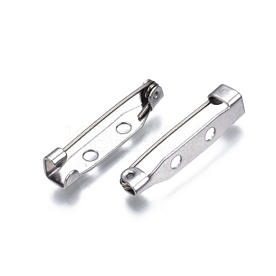 Tarnish Resistant 201 Stainless Steel Brooch Pin Back Safety Catch Bar Pins STAS-S117-021C-1