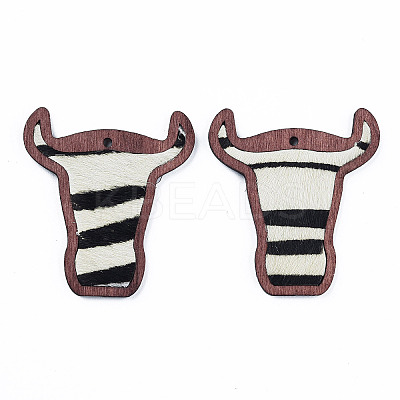 Eco-Friendly Cowhide Leather Big Pendants FIND-N049-12-07-1